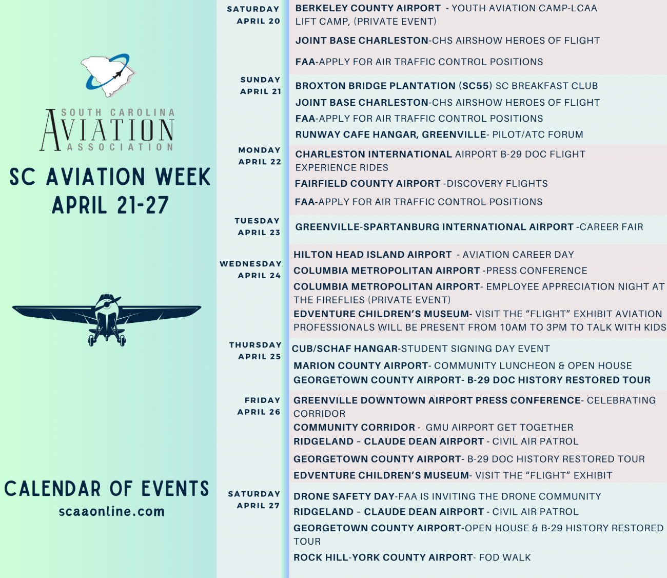 Aviation Week Schedule